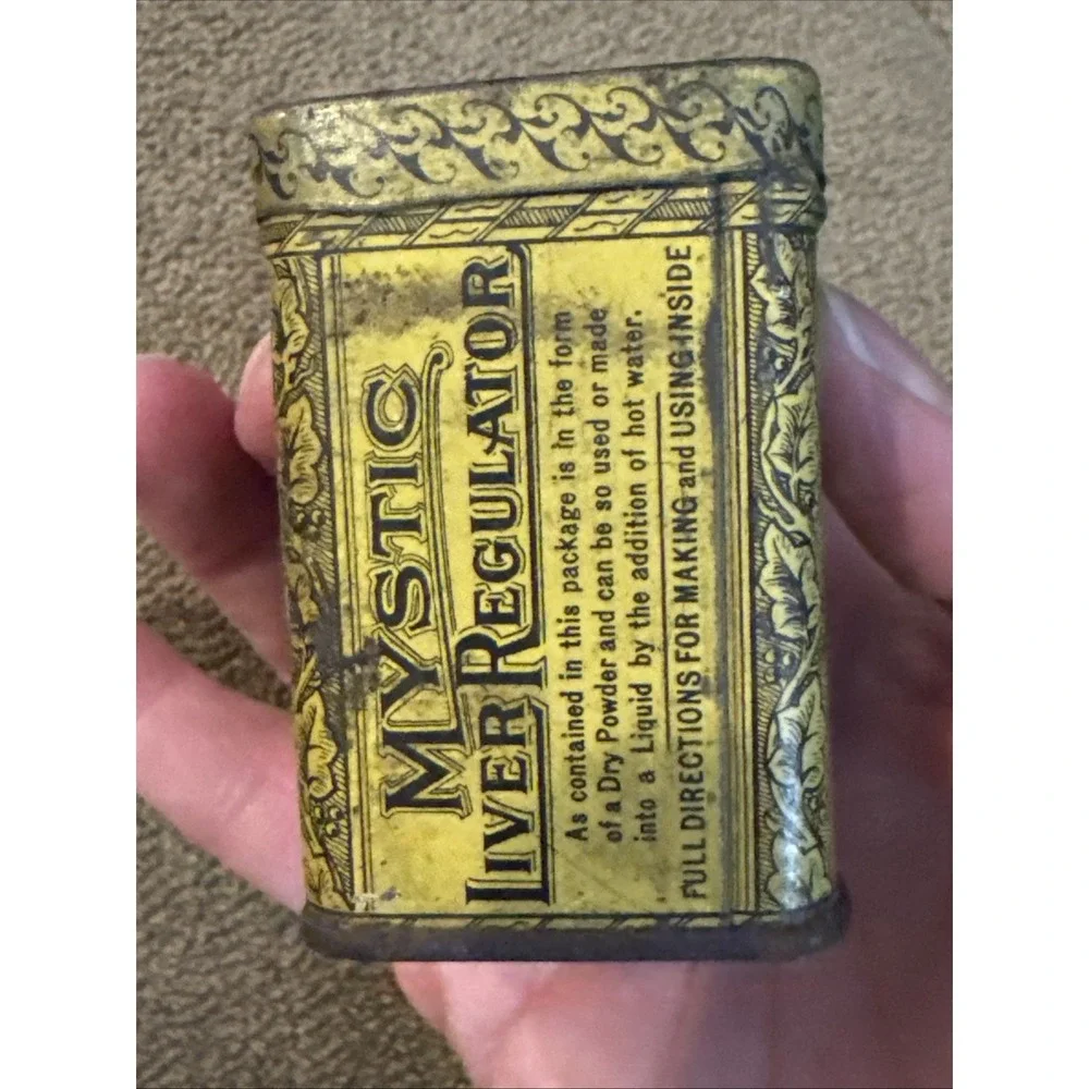 Antique 1906 Mystic Liver Regulator EMPTY Tin (TD)
